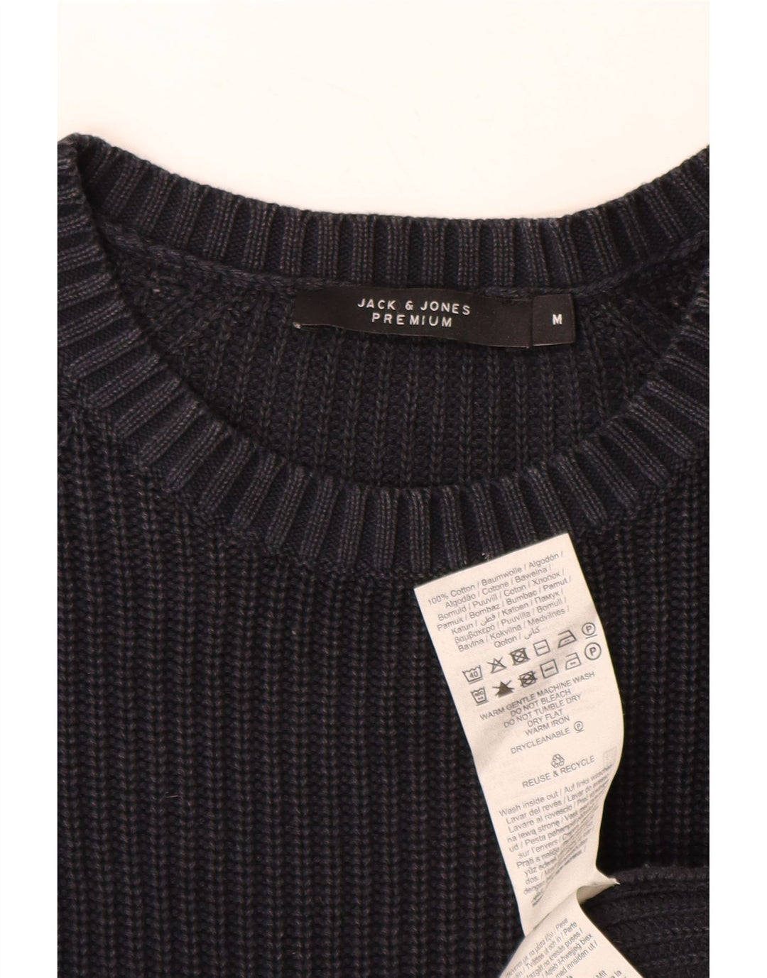 JACK & JONES Herre sweater med rund hals, medium marineblå bomuld