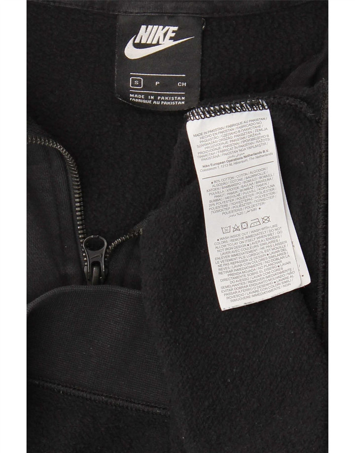 Nike Womens Oversized Zip Neck Sweatshirt Jumper UK 10 Small Black Cotton