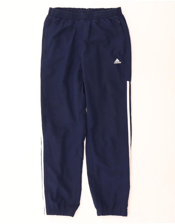 Adidas Womens Tracksuit Trousers Joggers UK 14 Medium Navy Blue Polyester