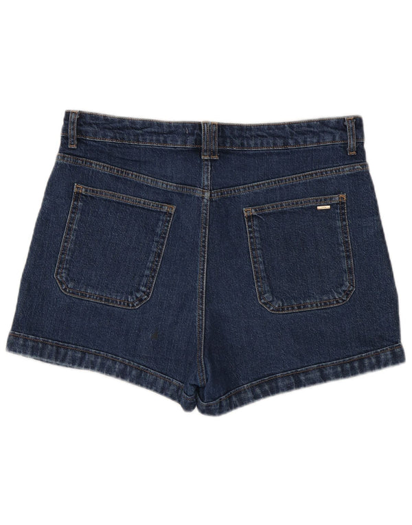 Zara Dame High Waist Denim Shorts EU 44 XL W34 Navy Blue Bomuld