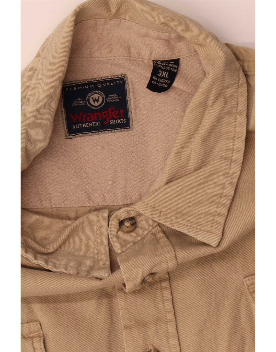 Wrangler herreskjorte 3XL beige bomuld