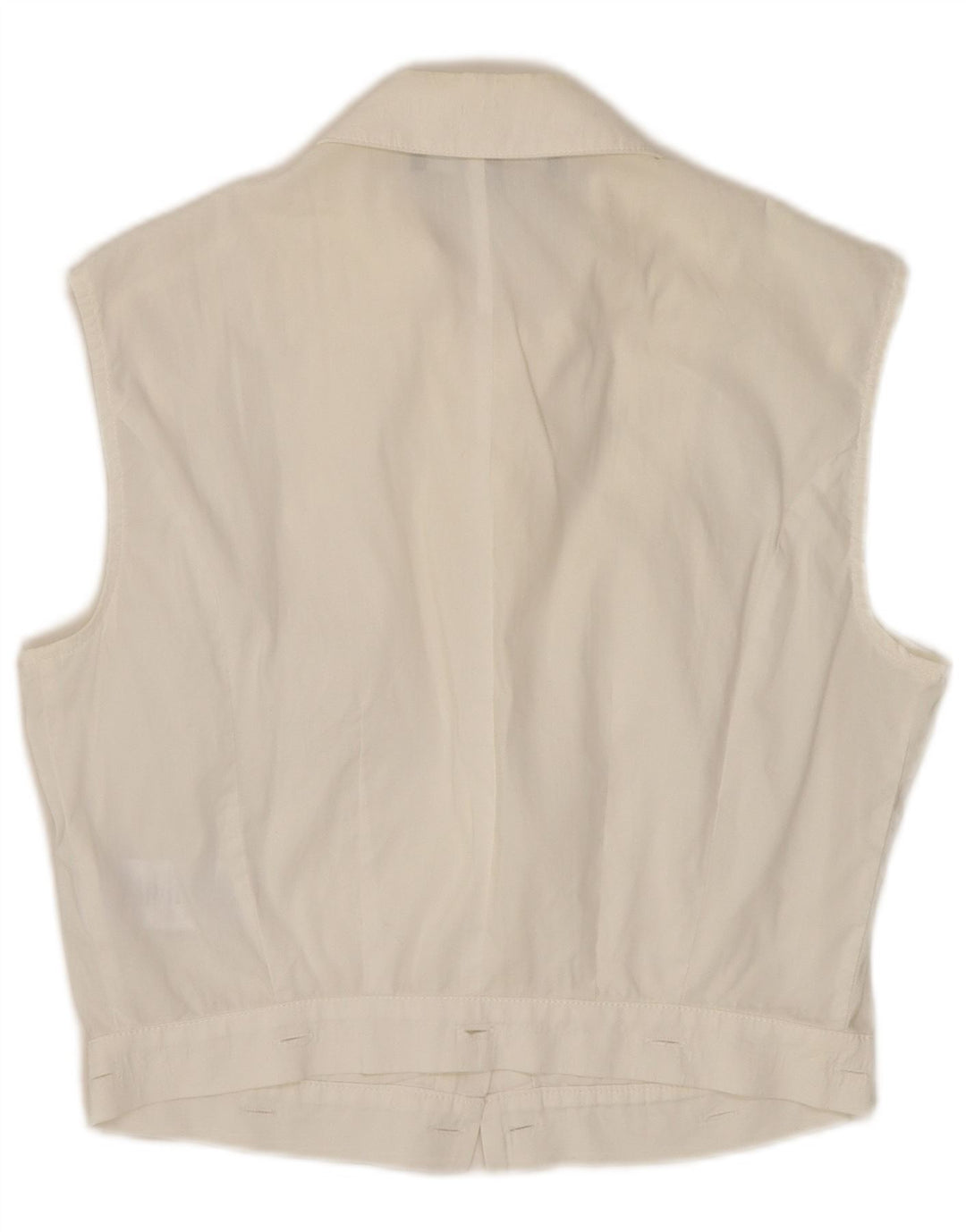 ELISABETTA FRANCHI Womens Sleeveless Shirt Blouse IT 42 Medium White