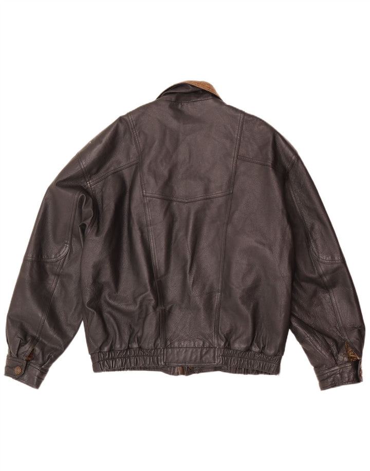 Jachetă Bomber din piele pentru bărbați C&A EU 48 Medium Black