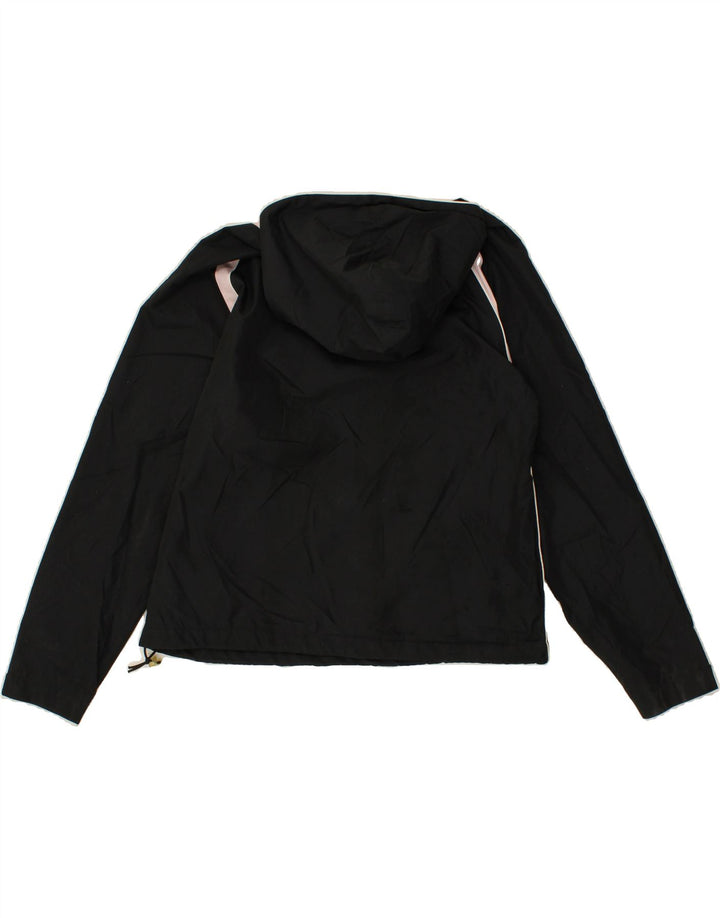 REEBOK Womens Hooded Anorak Jacket UK 12 Medium Black Polyester Vintage Reebok and Second-Hand Reebok from Messina Hembry 