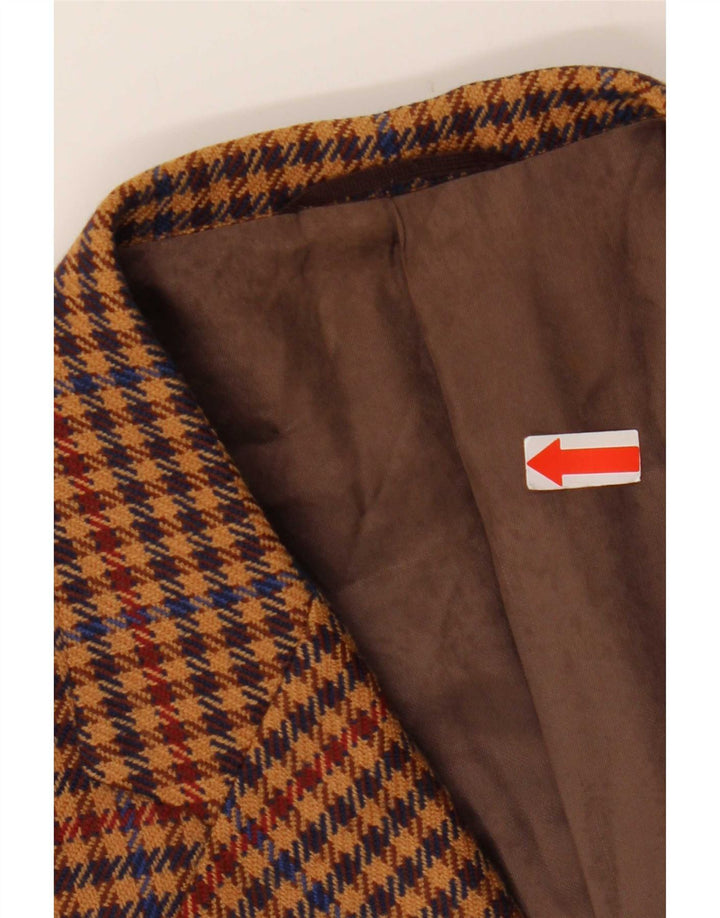 Vintage Blazer 3 boutons pour homme IT 52 XL pied de poule marron