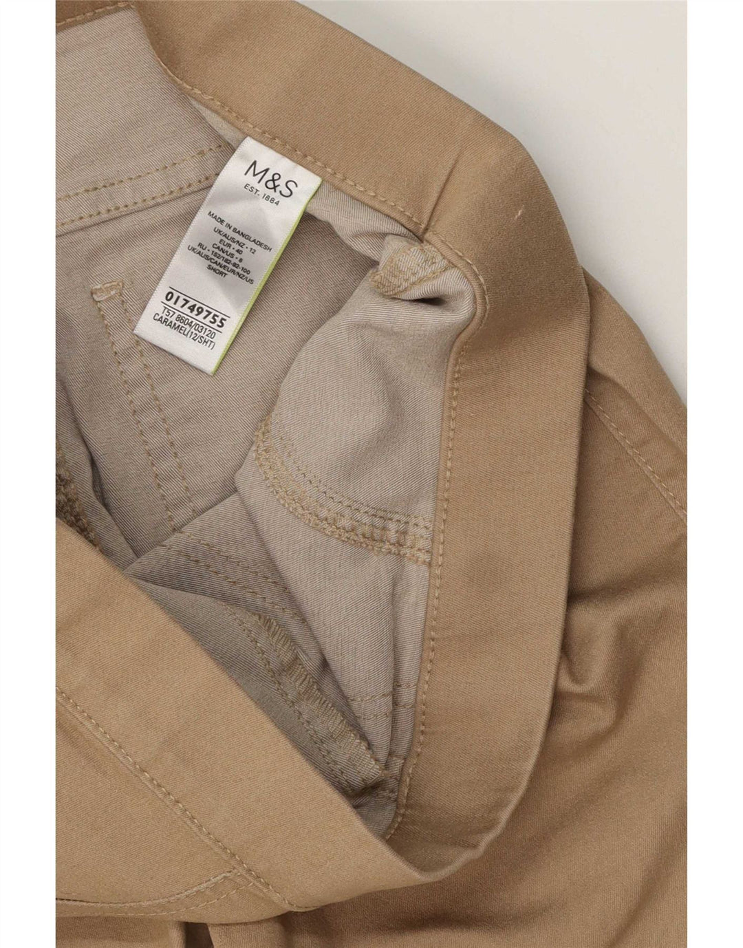Marks & Spencer Kvinder Short Jegging Jeans UK 12 Medium W30 L26 Khaki