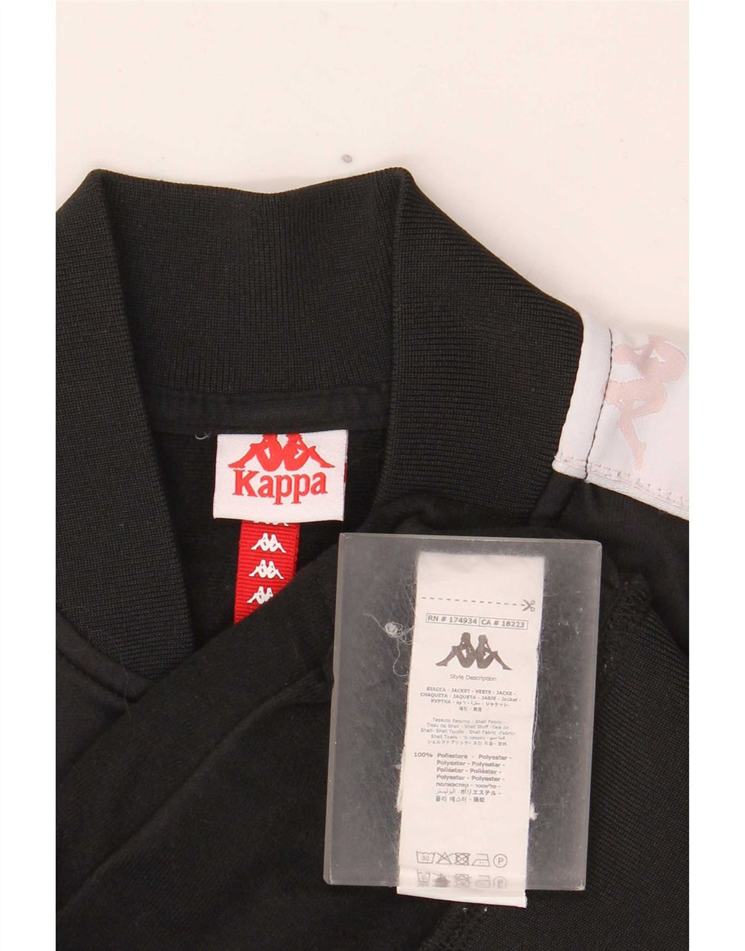Kappa Boys Graphic Tracksuit Top Jacket 13-14 Years Black Colourblock