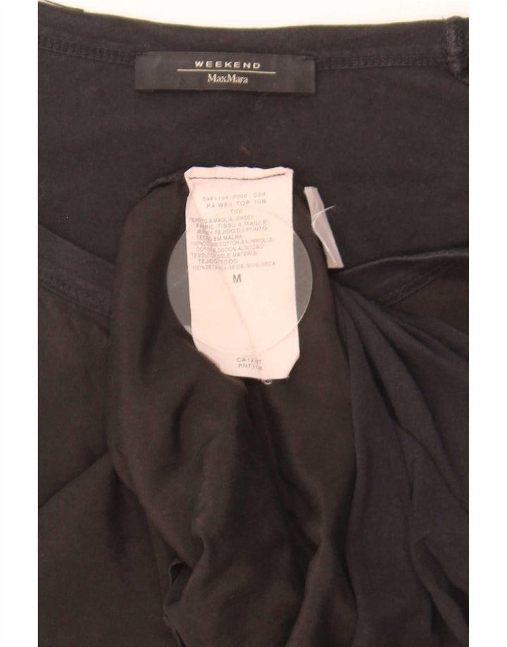 Max Mara Womens Weekend T-Shirt Top UK 12 Medium Black Cotton