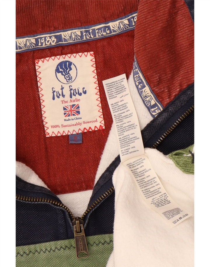 Felpa da uomo con collo con zip Fat Face, maglione piccolo, multicolore, color block