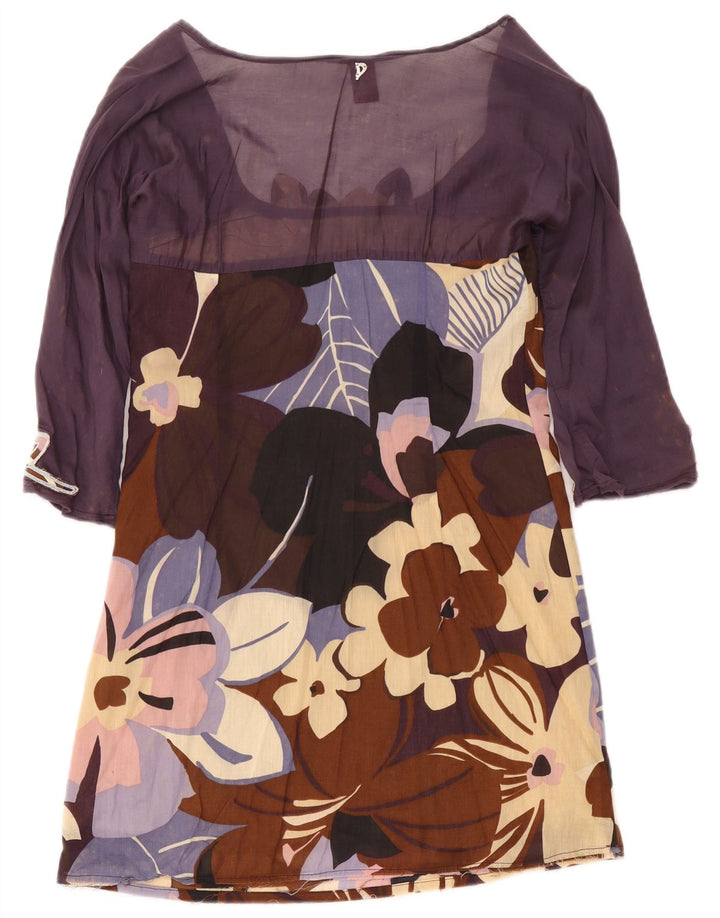 Dondup Robe droite à manches 3/4 pour femme IT 44 Medium Multicolore Floral