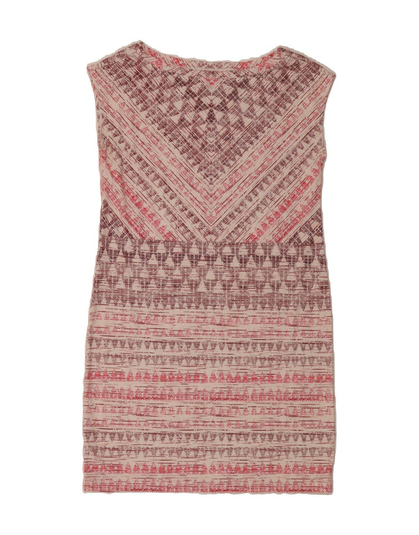 PRANA Womens Sleeveless Sheath Dress UK 10 Small Pink Striped
