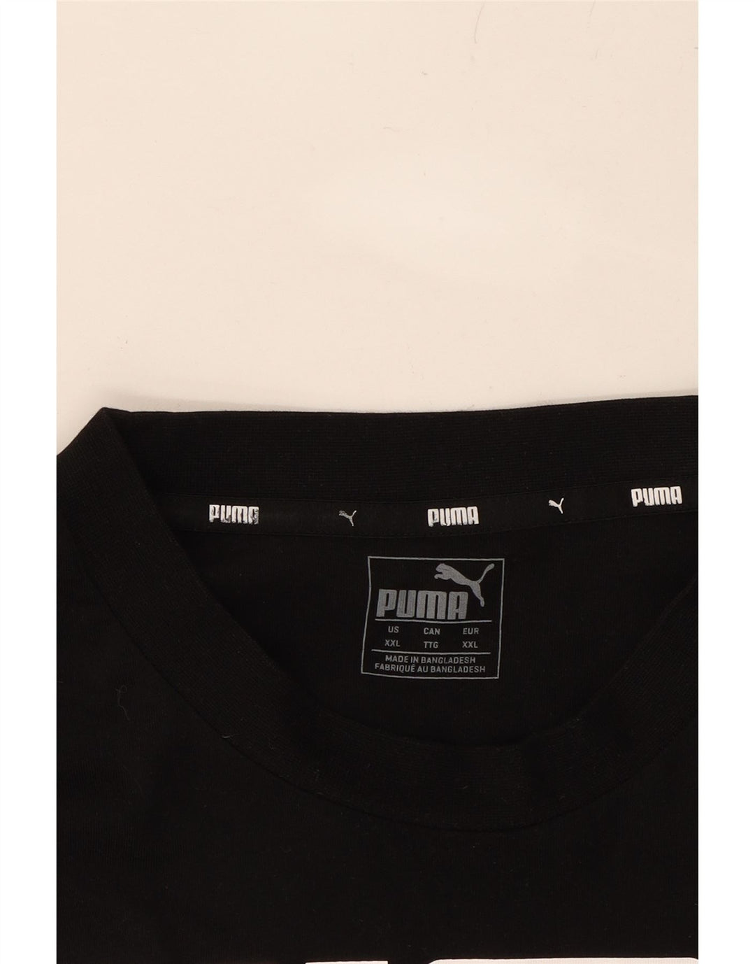 PUMA Mens Graphic T-Shirt Top 2XL Black Vintage Puma and Second-Hand Puma from Messina Hembry 