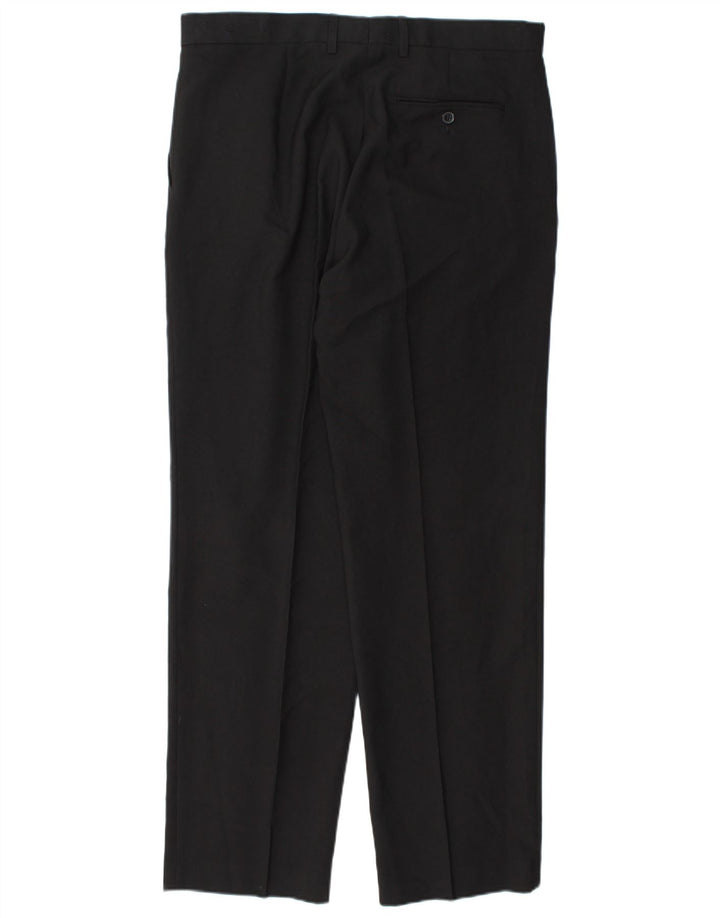 Pantaloni da abito con pegging da uomo Marks & Spencer W36 L33 poliestere nero