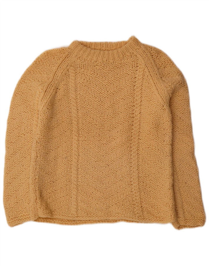 Maglione girocollo da donna vintage IT 42/44 Lana beige medio