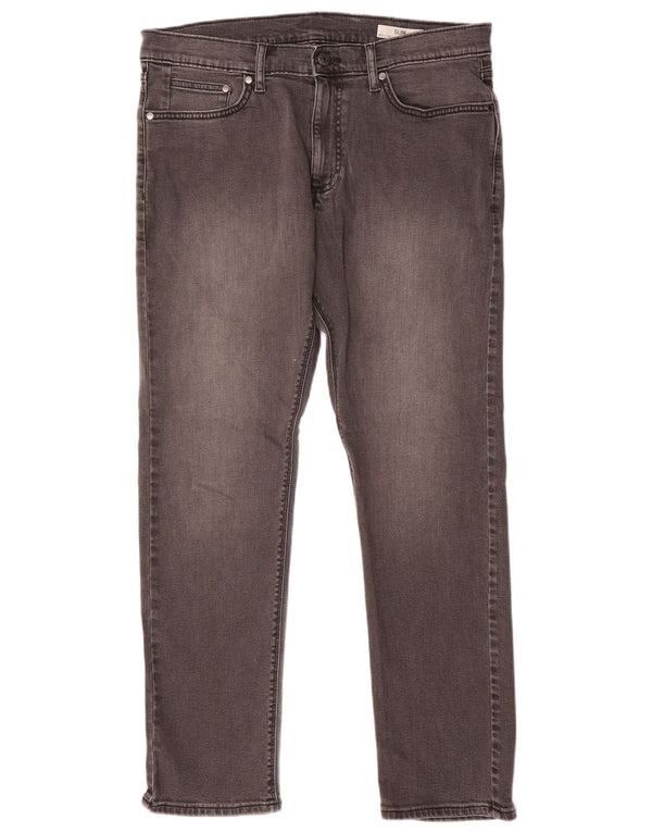 Marks & Spencer Mens Slim Jeans W34 L31 Grey Cotton