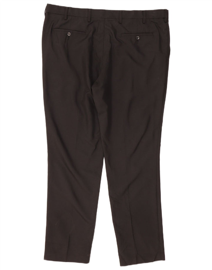 Marks & Spencer Mens Slim Fit Chino Trousers W40 L31 Black Polyester