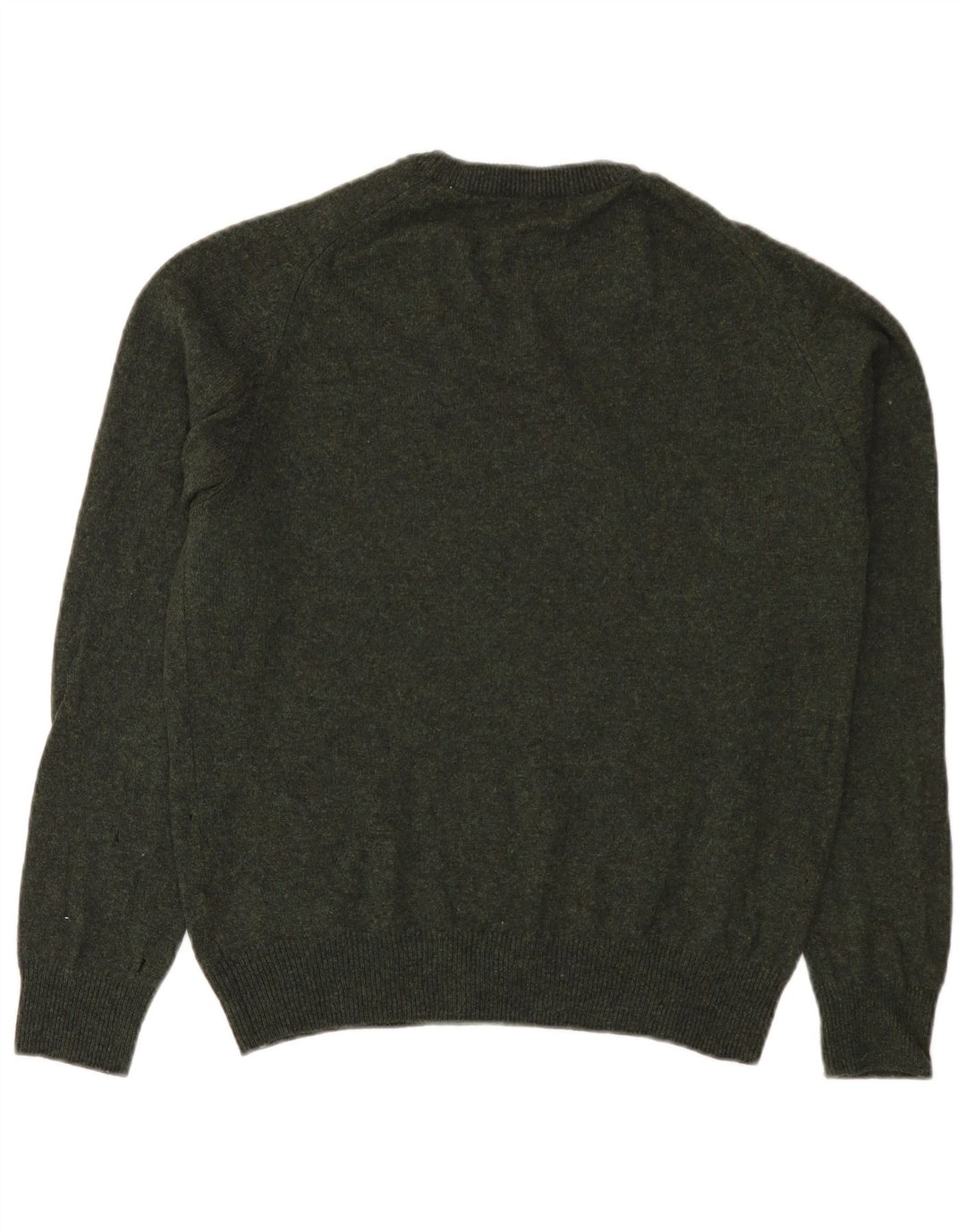 Suéter masculino Marks & Spencer com gola redonda, lã verde médio