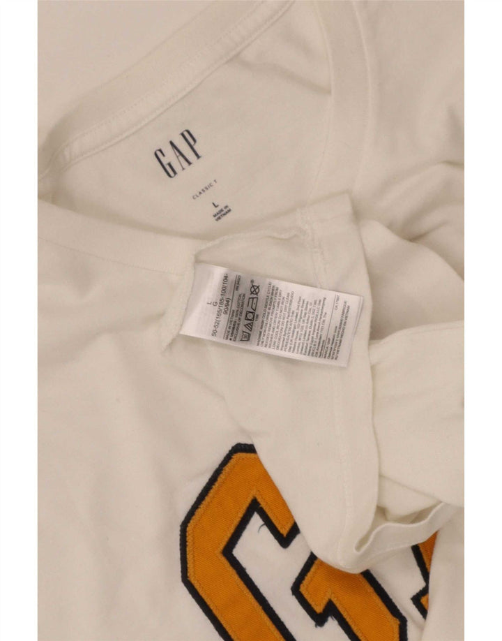 Gap Mens Classic Graphic T-Shirt Top Large White Cotton