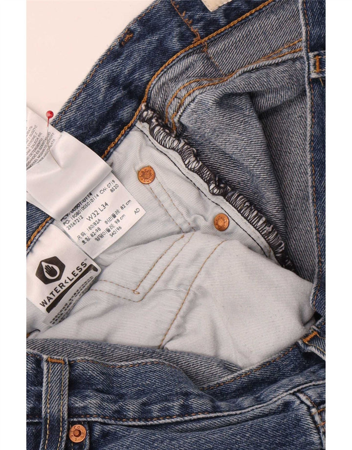 Levi's Mens 501 Straight Jeans W32 L34 Blue Cotton