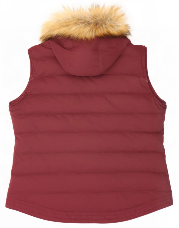 Chaleco acolchado con capucha para mujer Fat Face UK 40 XL Poliéster burdeos
