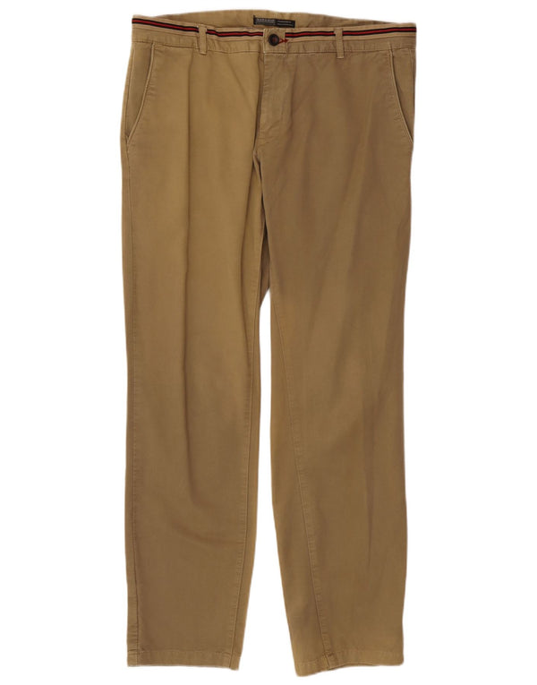 Zara Pantalon Chino Slim Homme EU 46 XL W36 L32 Kaki Coton