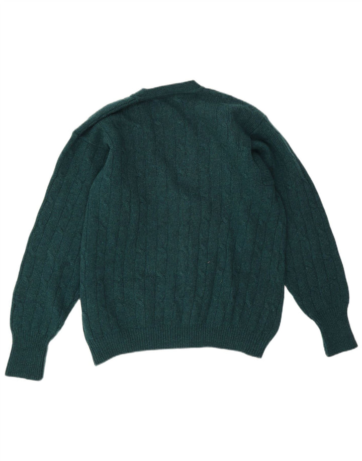 Vintage herre cardigan sweater IT 50 Medium Green Wool