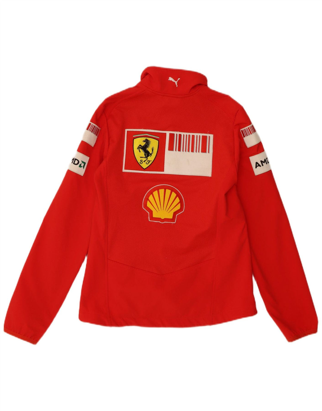 Puma Mens Ferrari Graphic Tracksuit Top Jaqueta Pequena Poliéster Vermelho
