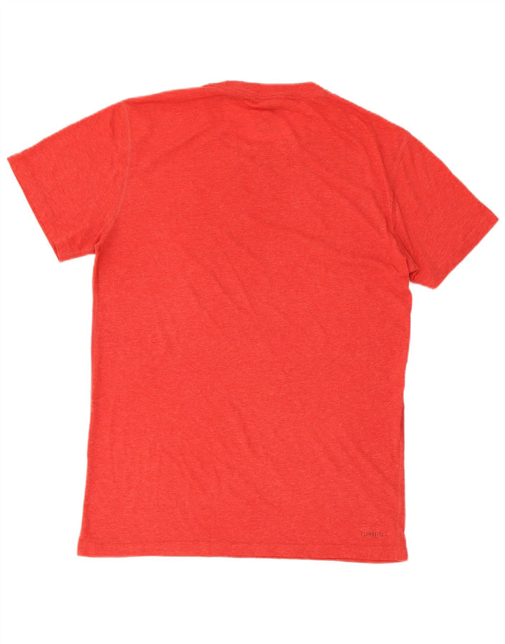Adidas Uomo Manica Corta Regular T-shirt Top Piccolo Rosso Poliestere
