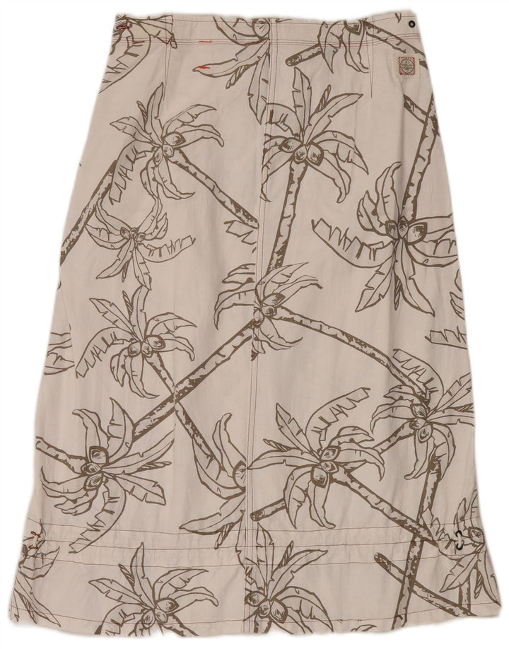 Murphy & Nye Falda larga para mujer W30 Algodón floral blanco mediano