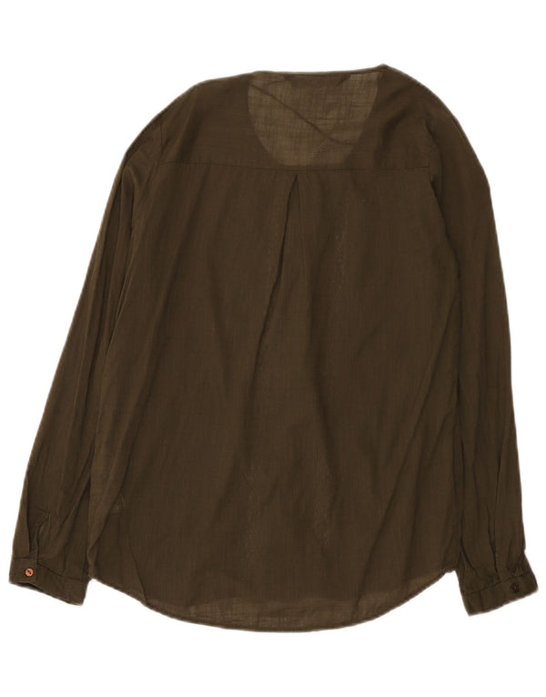 Damska bluzka koszulowa o luźnym kroju Zara UK 6 XS, bawełniana khaki