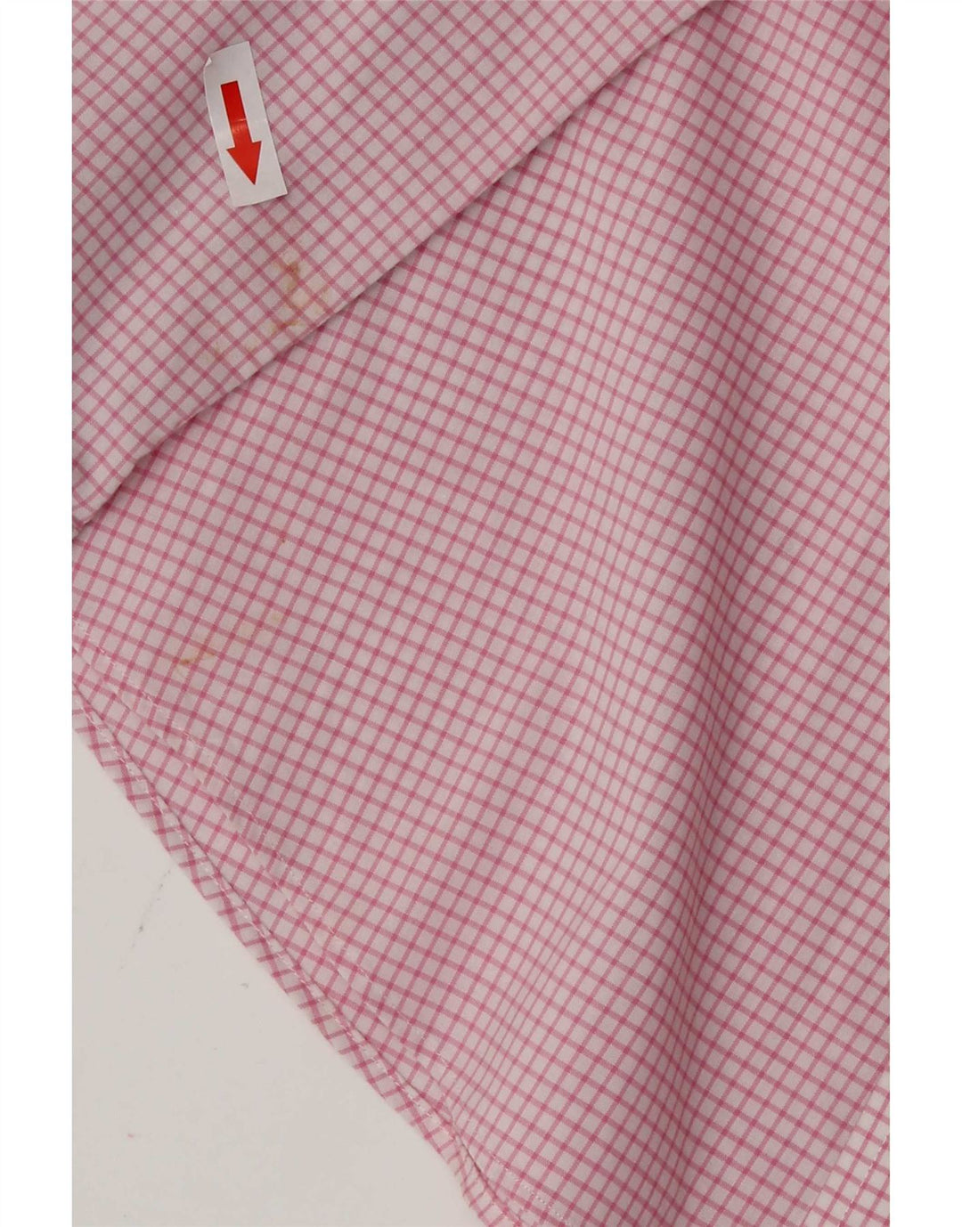 Ralph Lauren Mens Fitted Shirt Size 15 38 Medium Pink Check Cotton