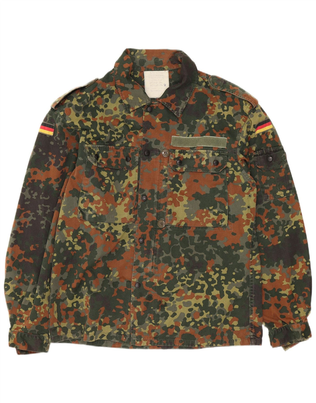 Vintage Mens Overshirt Military Shirt Small Khaki Camouflage