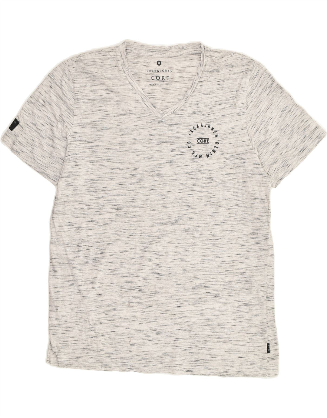 JACK & JONES Mens Slim Graphic T-Shirt Top XL Grey Flecked | Vintage Jack & Jones | Thrift | Second-Hand Jack & Jones | Used Clothing | Messina Hembry 