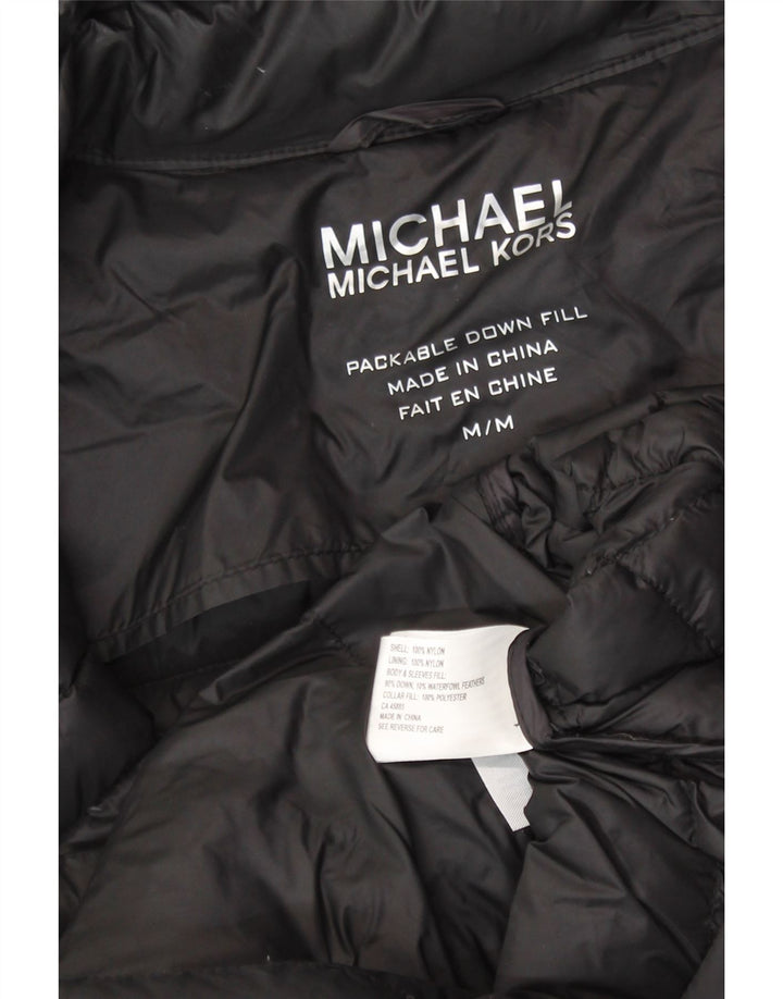 MICHAEL KORS Womens Padded Coat UK 14 Medium Black Nylon