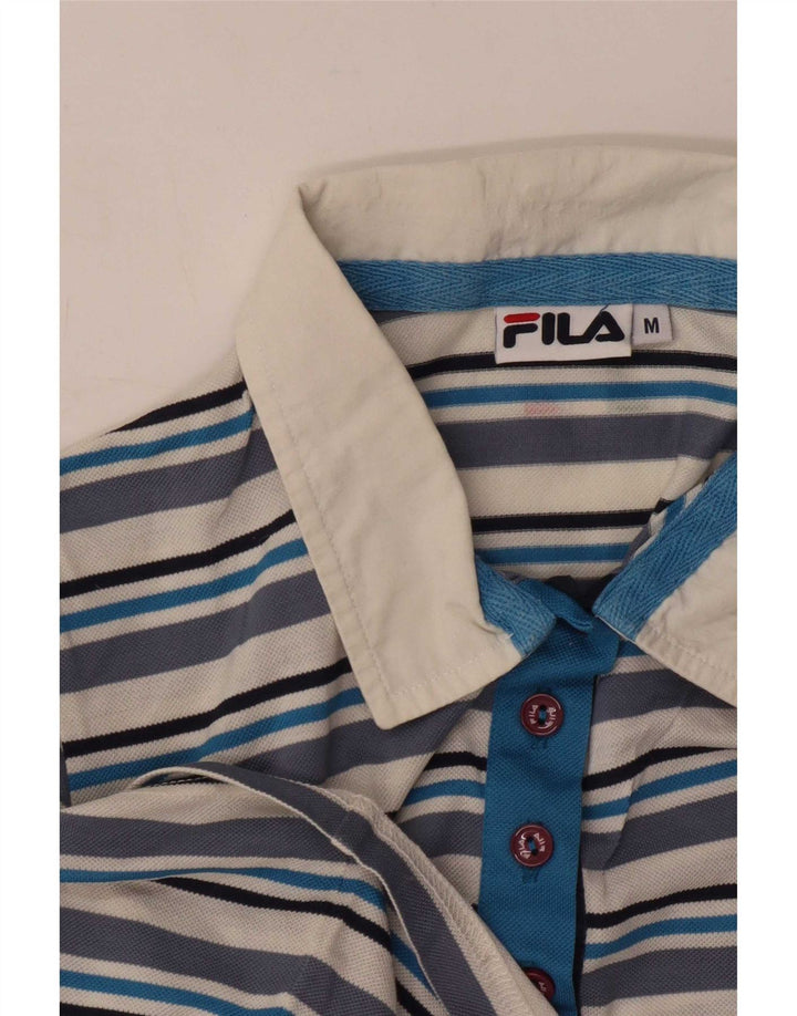 Fila γυναικείο μπλουζάκι πόλο UK 12 μεσαίου μπλε ριγέ