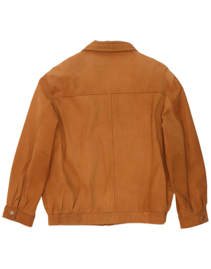 WESTBURY Mens Suede Bomber Jacket IT 54 2XL Beige Leather