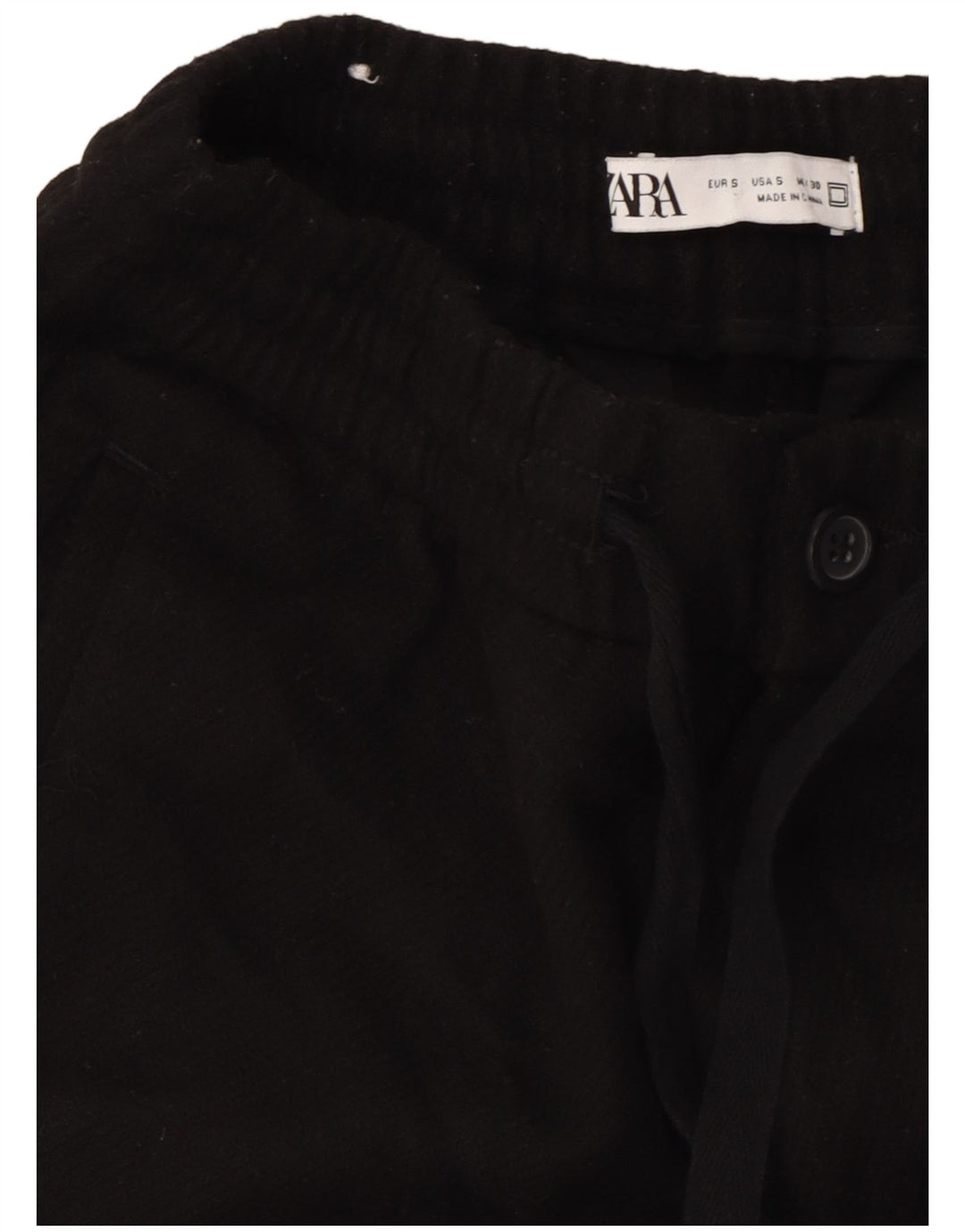 Zara Mens Tapered Chino Trousers Small W30 L26 Black Polyester
