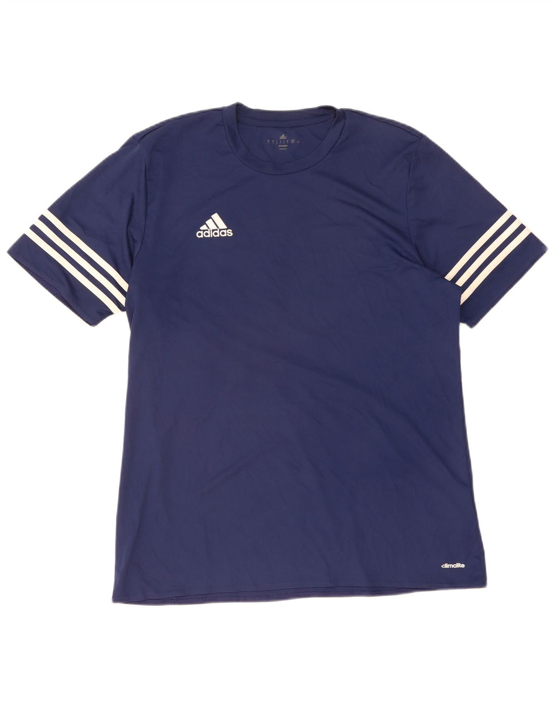 Adidas Mens Climalite T-Shirt Top Large Navy Blue Polyester