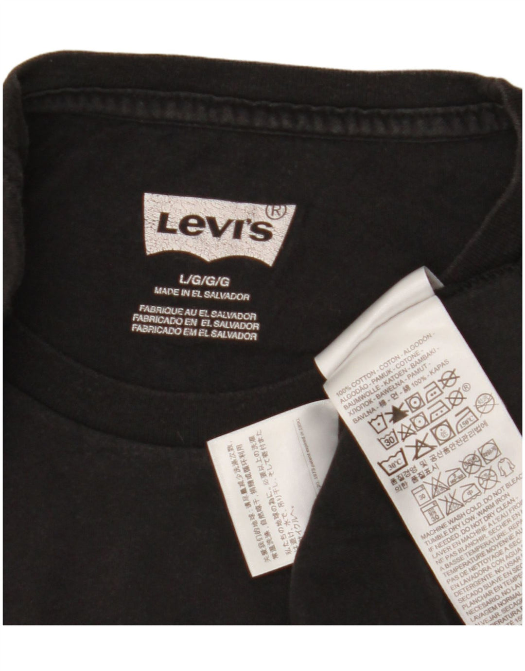 Levi's Mens Graphic T-Shirt Top Large Black Cotton