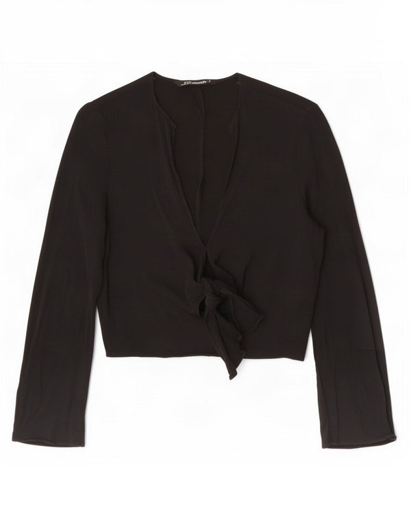 Zara Womens Bolero Top UK 12 Medium Black