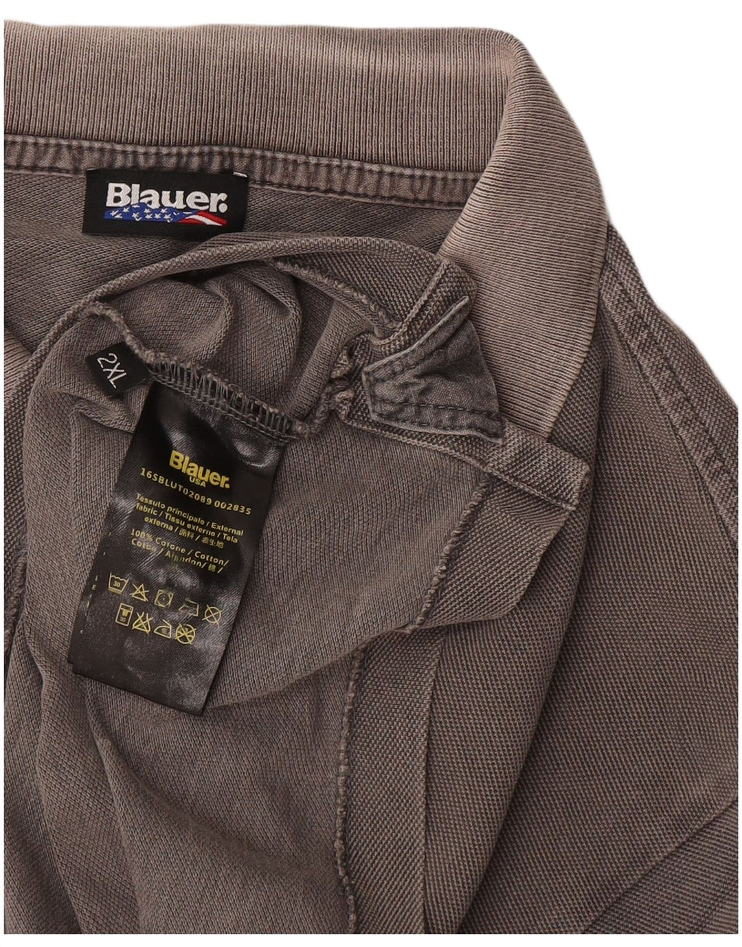 Blauer Mens Regular Fit Polo Shirt 2XL Grey Cotton