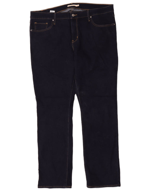 Levi's Womens 314 Shaping Straight Jeans US 18 2XL W36 L31 Navy Blue Cotton