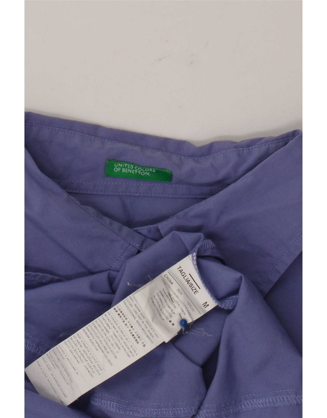 Benetton Womens Shirt UK 14 Medium Purple Cotton