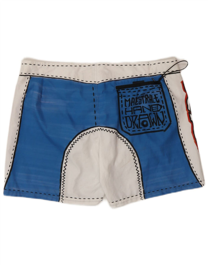 RRD Grafiske svømmeshorts til mænd, store blå farveblok polyester