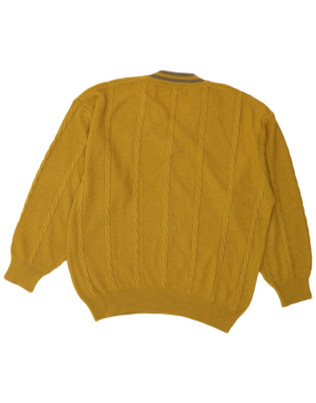 MALAGRIDA Womens Oversized V-Neck Jumper Sweater US 6 Medium Yellow Wool