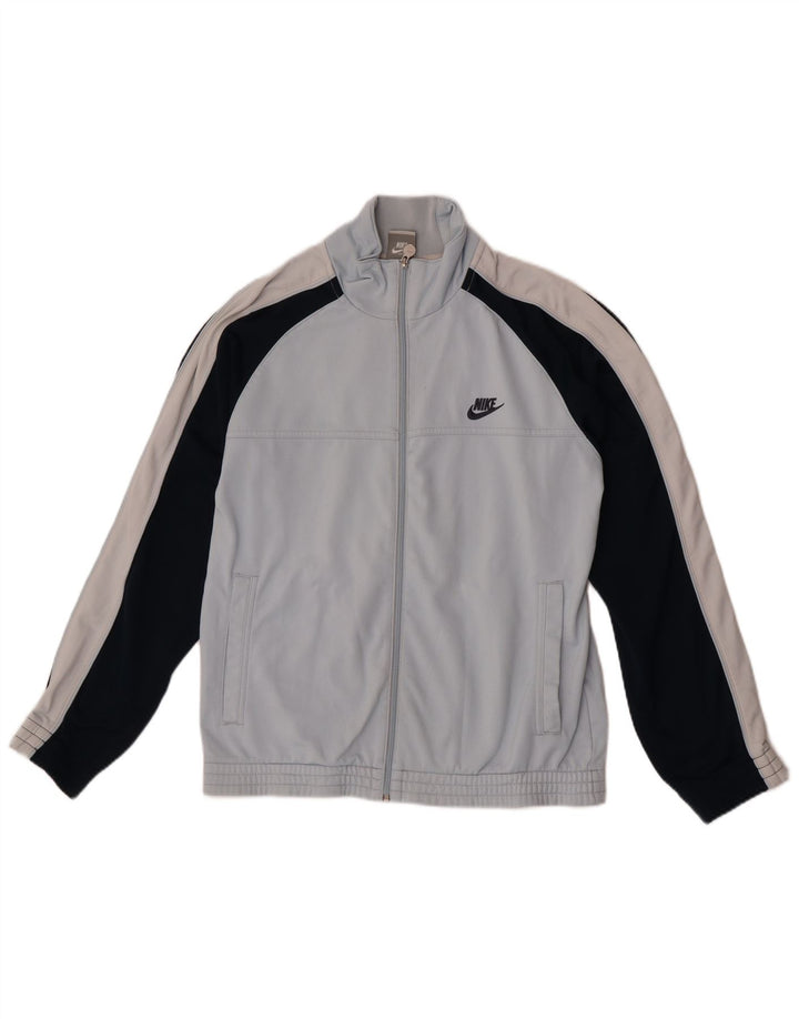 Giacca da tuta da uomo Nike UK 35/37 Small Blu Colourblock Poliestere