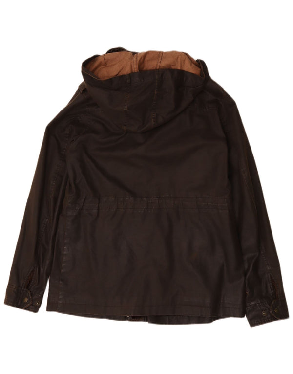 Chaqueta de algodón encerado con capucha para mujer de Fat Face UK 40 Poliéster marrón medio