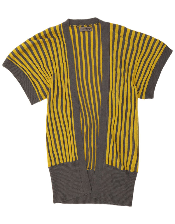 Numph Pulover cardigan cu paragate supradimensionat pentru femei UK 6 XS cu dungi galbene