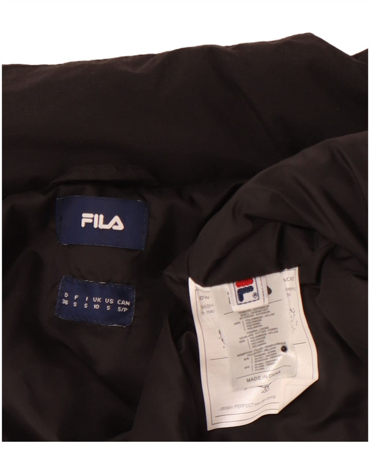 FILA Womens Padded Jacket UK 10 Small  Black Polyamide