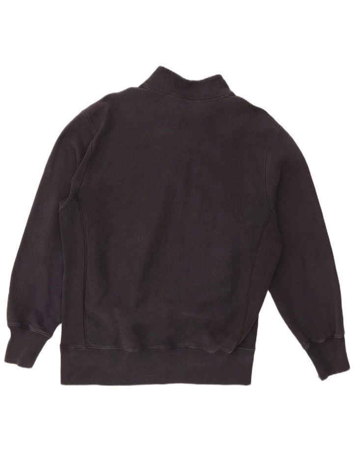 Champion Mens Zip Neck Sweatshirt Jumper 2XL Grey Cotton
